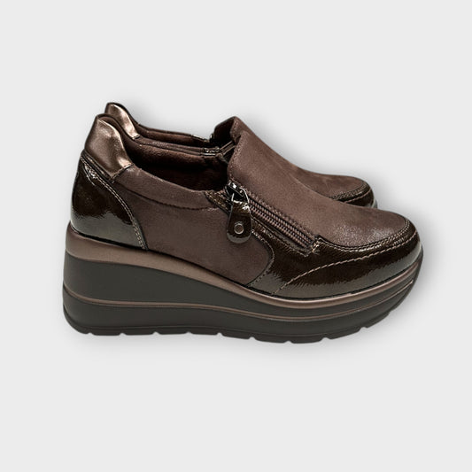 Mocassino Donna Zeppa Alta con zip