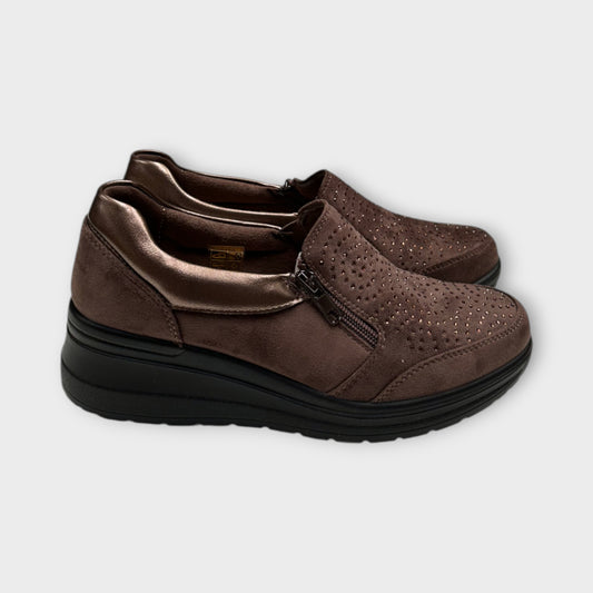 Mocassino donna con zip