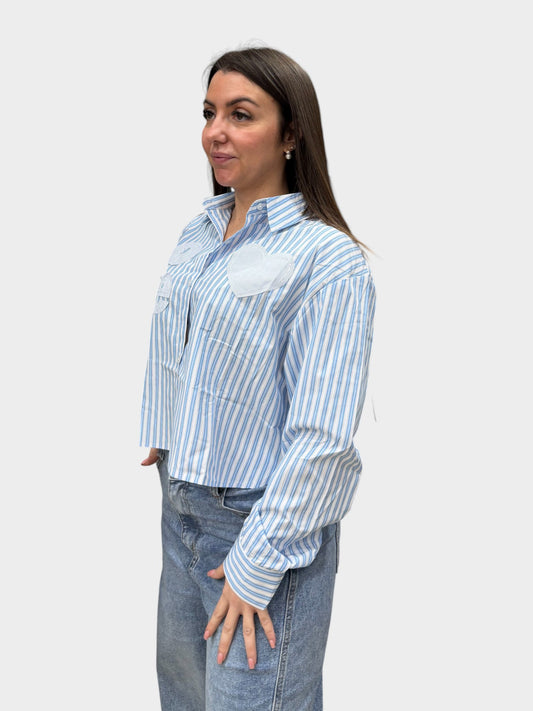 Camicia A Righe crop