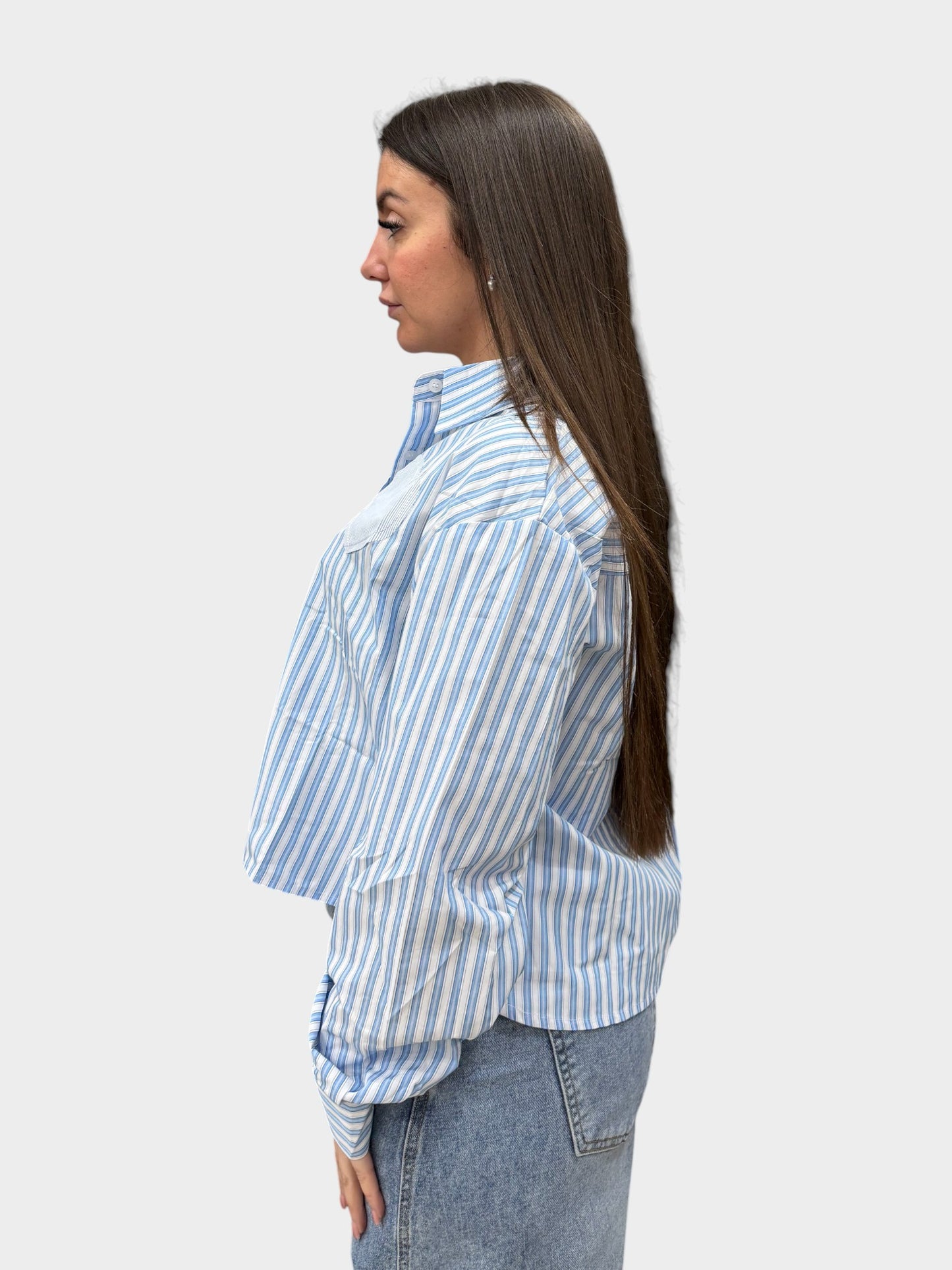 Camicia A Righe crop