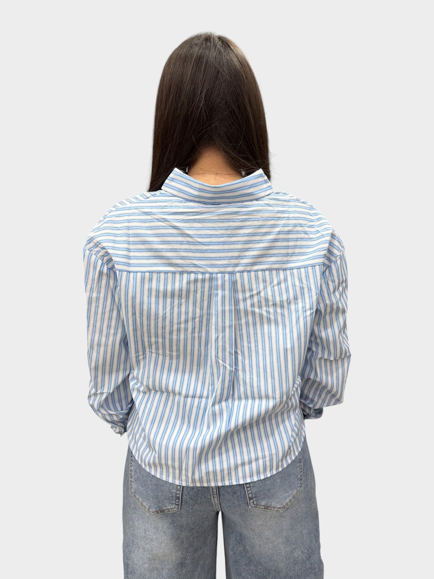Camicia A Righe crop