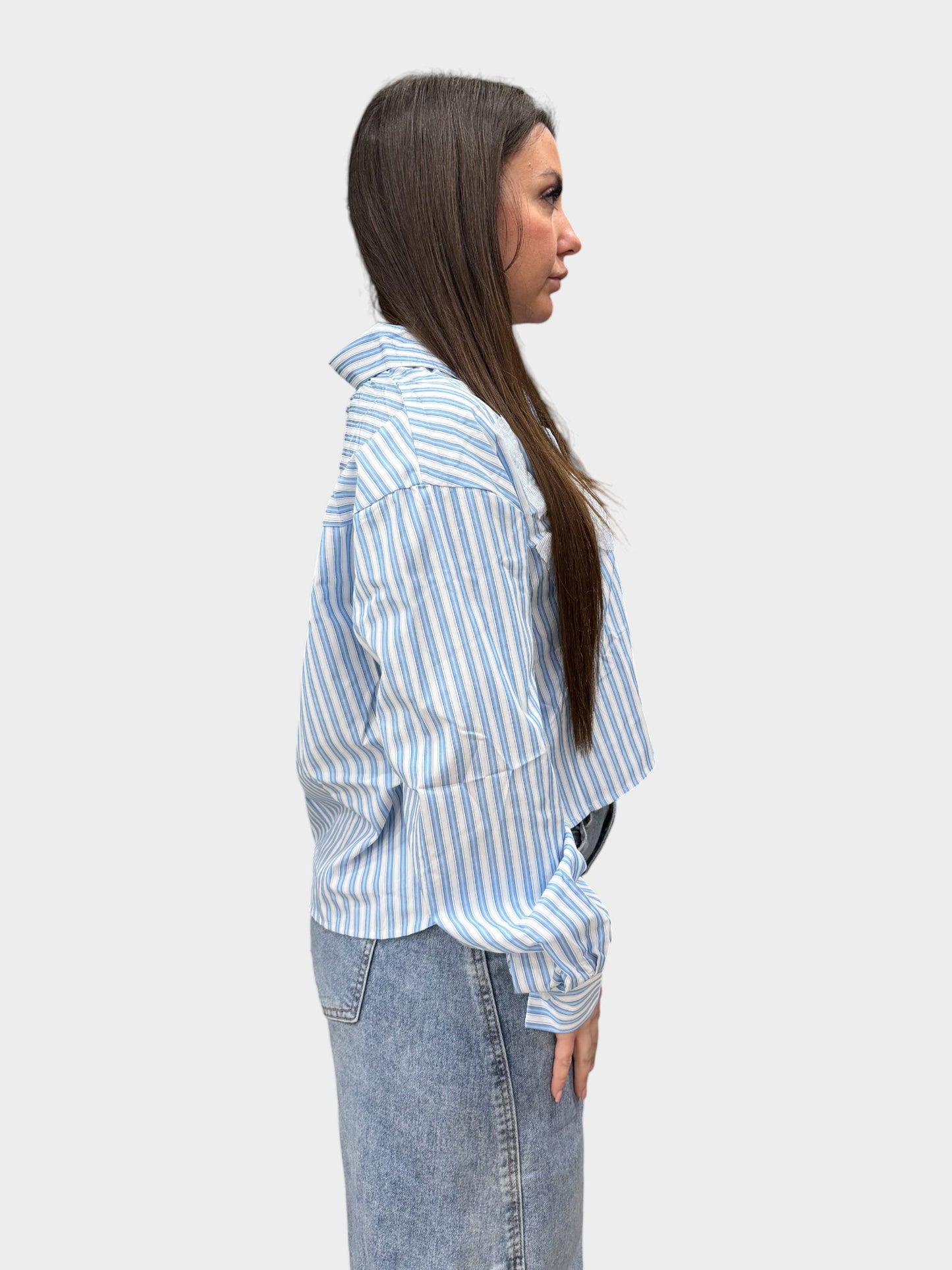 Camicia A Righe crop