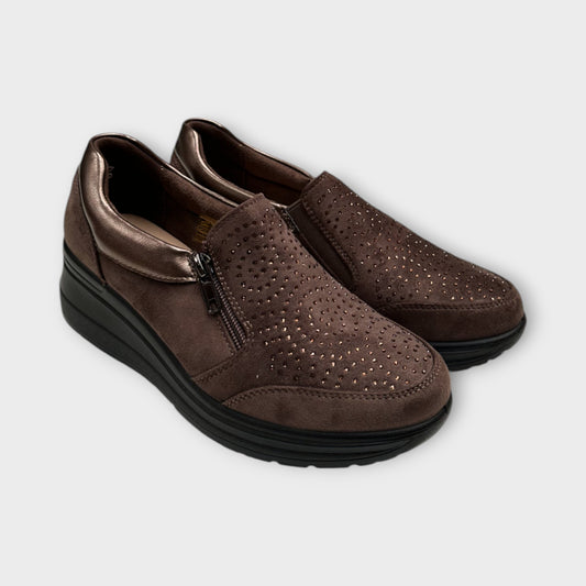 Mocassino donna con zip