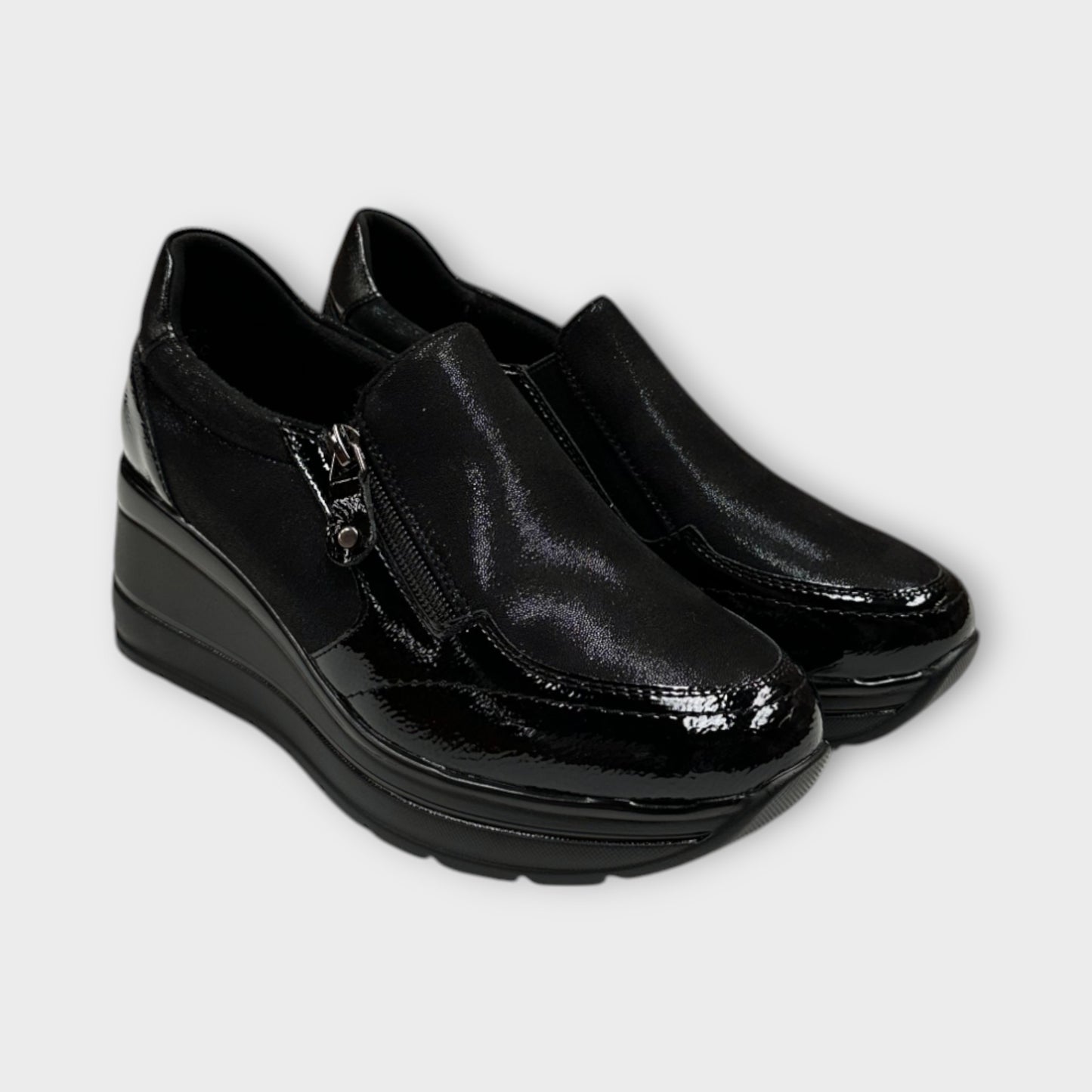 Mocassino Donna Zeppa Alta con zip