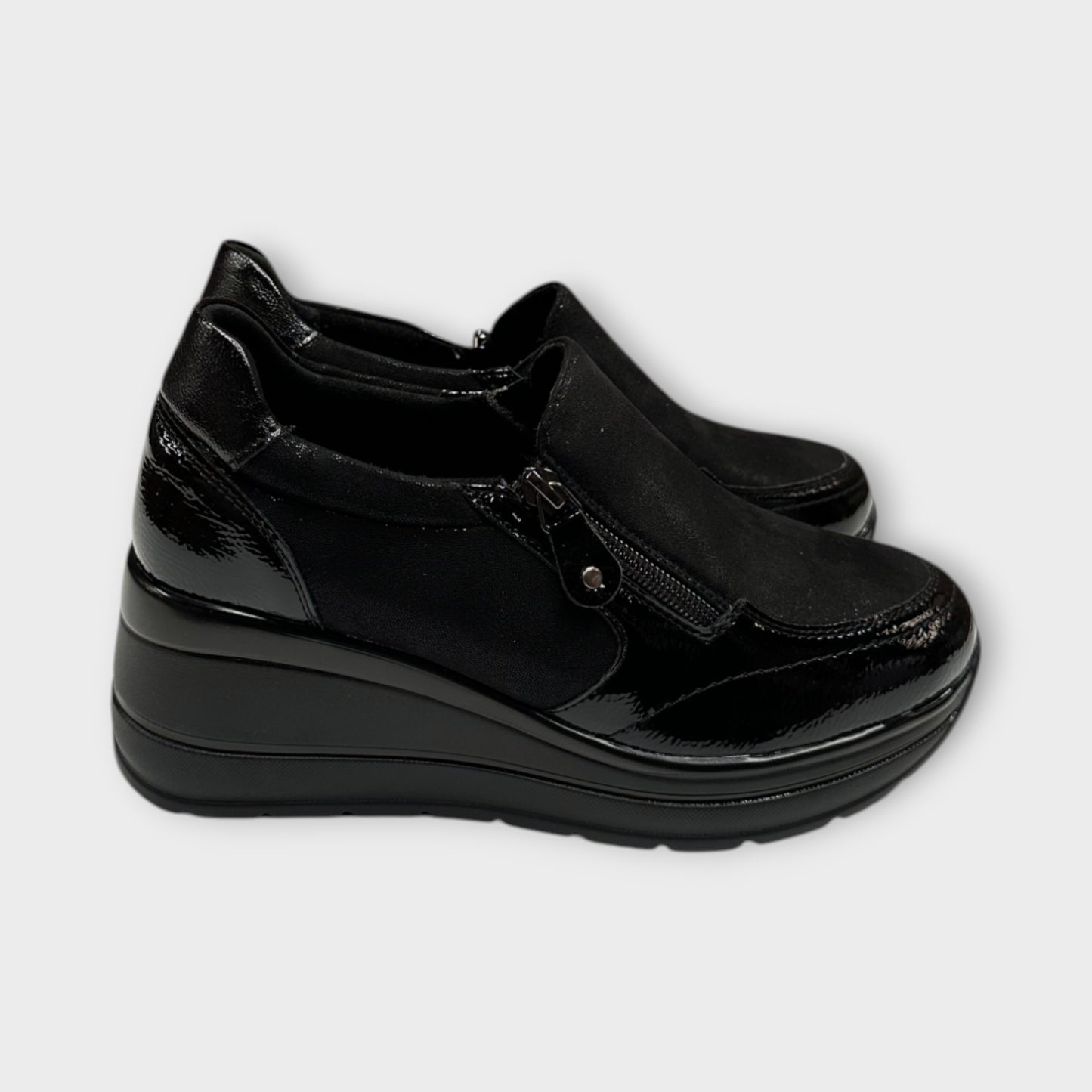 Mocassino Donna Zeppa Alta con zip