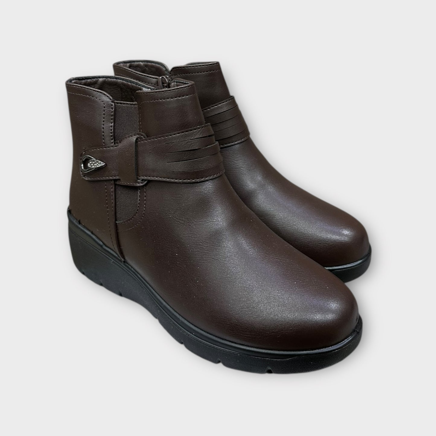 Stivaletto Donna Con Cinturino E Zip