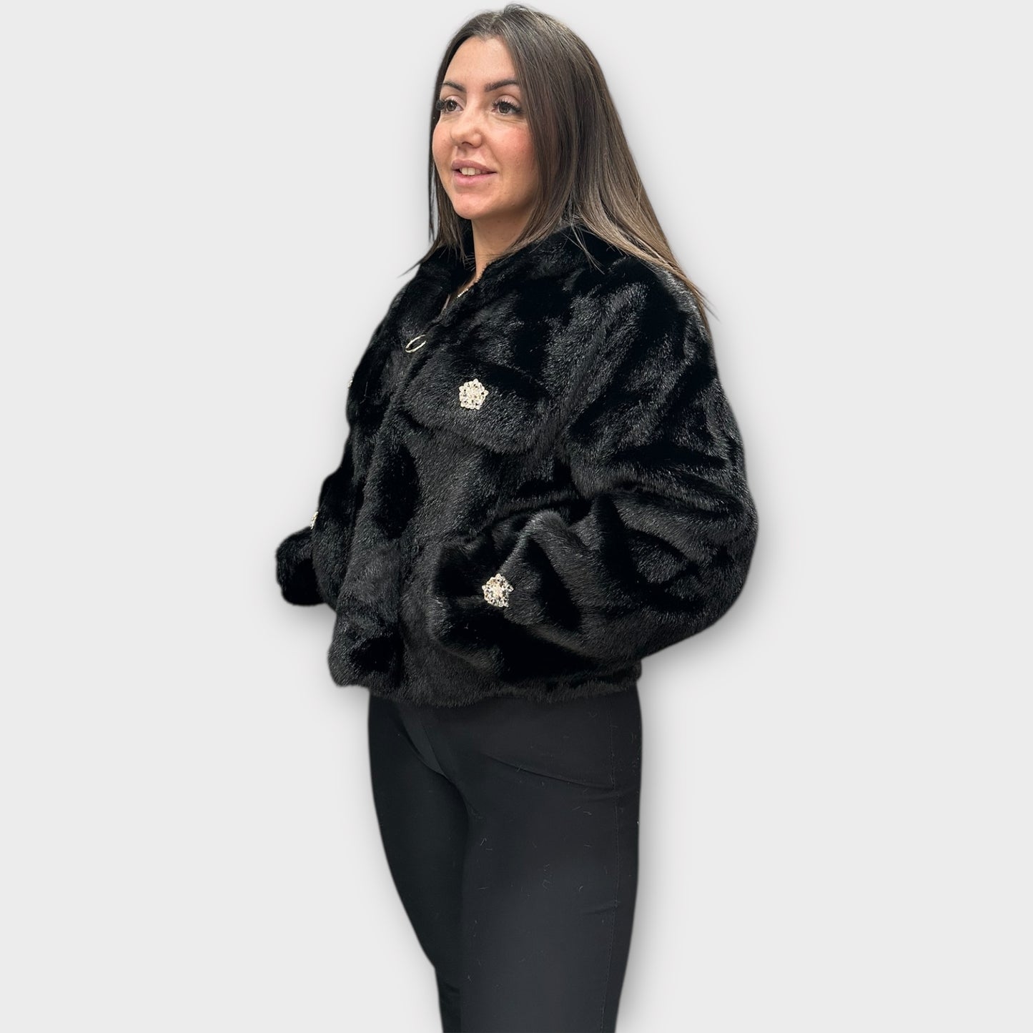 Pelliccia Giacca Da Donna