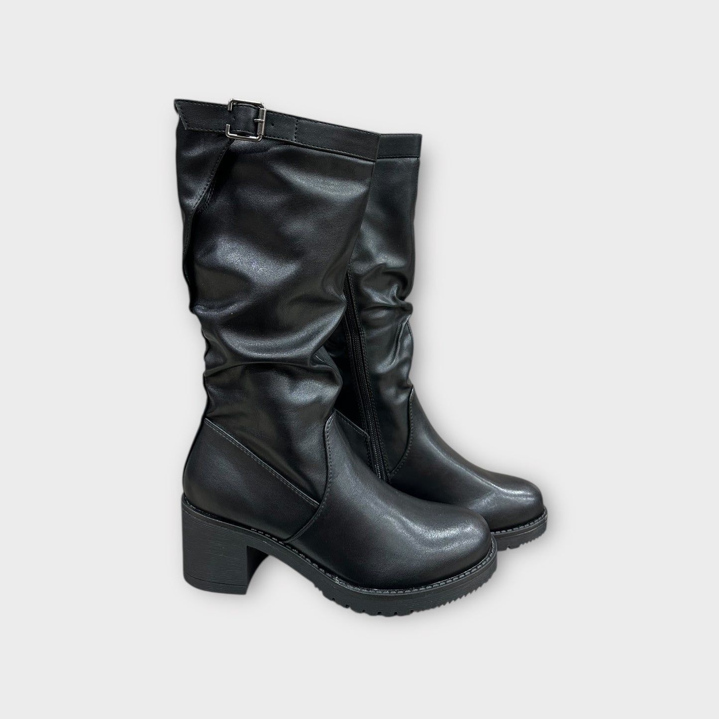 Stivale Donna Alto con Tacco e Fibbia