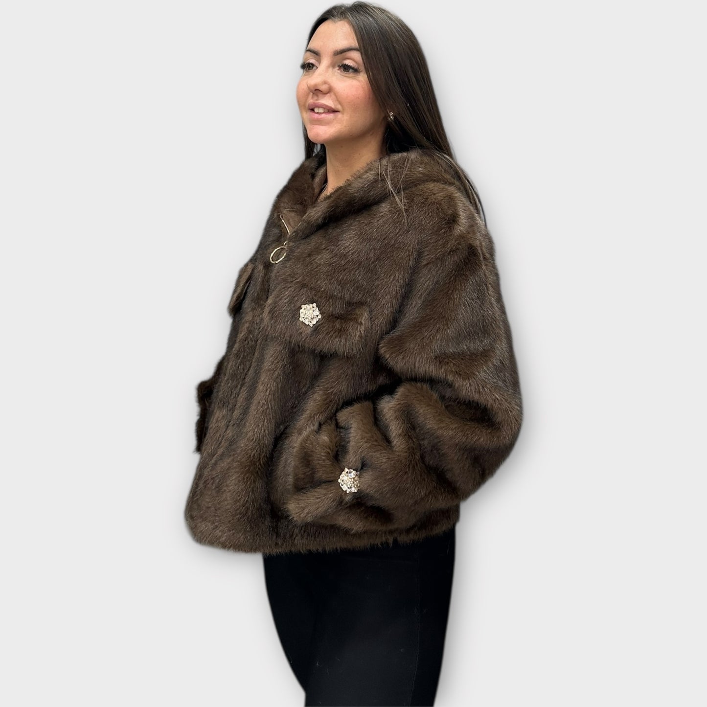 Pelliccia Giacca Da Donna