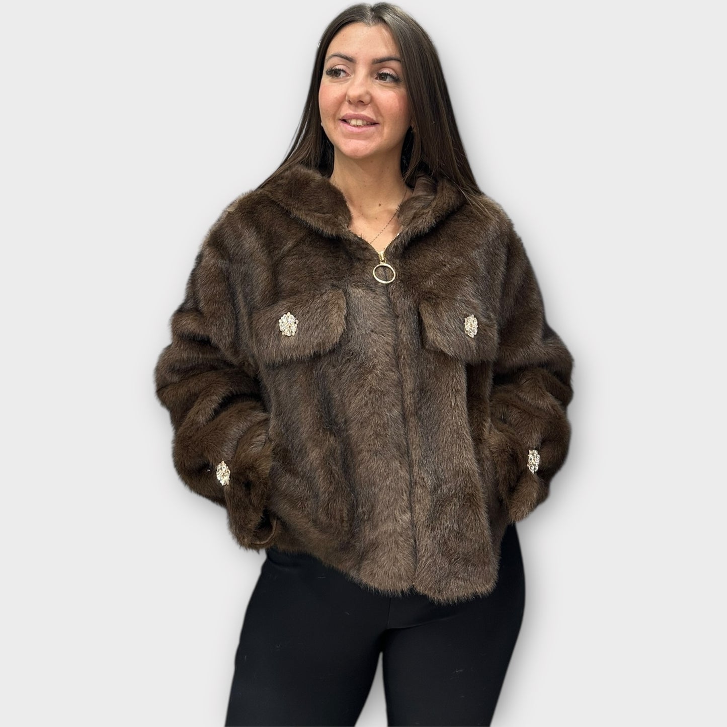 Pelliccia Giacca Da Donna